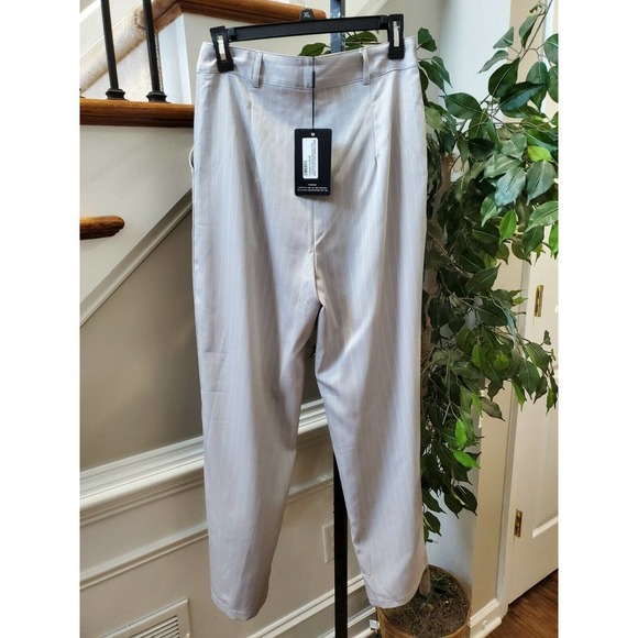 Prettylittlething Women's Gray Lined Polyester High Waisted Trouser Pant Size 6 - Picture 3 of 11